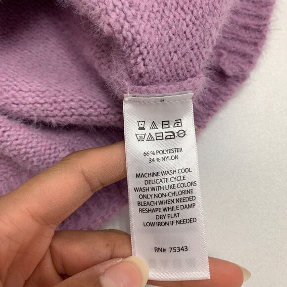 Nanette Lepore Cardigan Womens S Small Orchid Ice Button Fuzzy Cropped Sweater - Picture 9 of 11